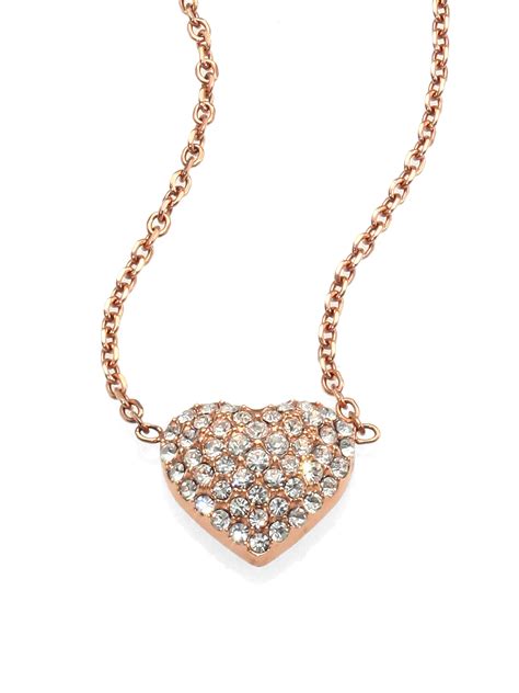 michael kors rose gold necklace heart|michael kors rose gold aviators.